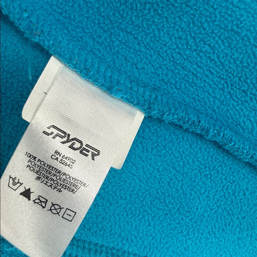 Spyder Core Full Zip Jacket GIRLS Large Turquoise Blue Sweater Fleece Lined KIDS - Picture 4 of 5